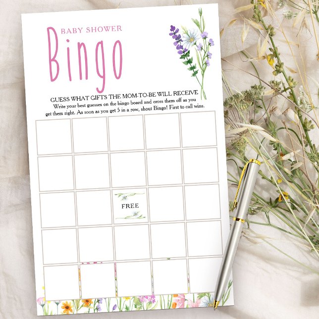 Wildblume Meadow Baby Shooter Bingo Game (Bingo Game from my Wildflower Meadow collection)