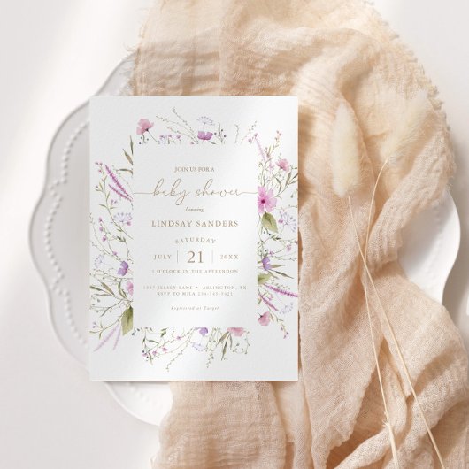 Wildblume Meadow Baby Shower Einladung