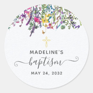 Wildblume Meadow Baptisse Runder Aufkleber