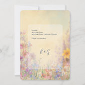 Wildblume Meadow Barn Hochzeit sicher das Datum Einladung (Rückseite)