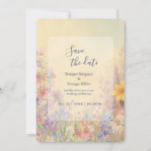 Wildblume Meadow Barn Hochzeit sicher das Datum Einladung (Vorderseite)