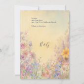 Wildblume Meadow Barn Hochzeit sicher das Datum Einladung (Rückseite)