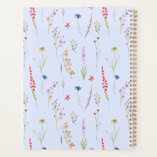 Wildblume Meadow Blue Personalisiert Planer (Rückseite)