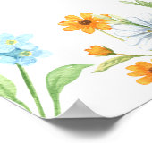 Wildblume Meadow Blume Border Wedding Script Poster (Ecke)