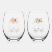 Wildblume Meadow | Blumenhochzeit-Wappen Weinglas Ohne Stiel (Vorderseite)