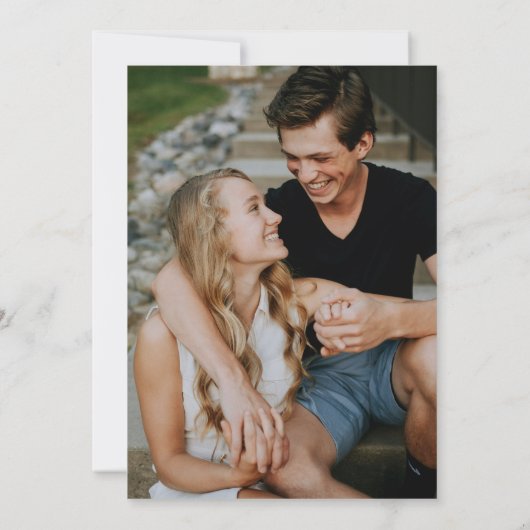 Wildblume Meadow Boho Elegantes Script-Foto Einladung (Rückseite)