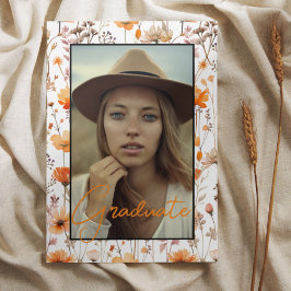 Wildblume Meadow Boho Floral Orange Abschluss Einladung
