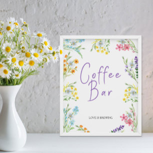 Wildblume Meadow Brautparty Bar Poster