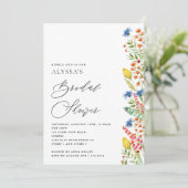 Wildblume Meadow Brautparty Einladung (Stehend Vorderseite)