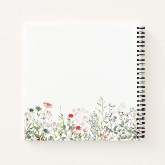 Wildblume Meadow Brautparty Gästebuch Notizblock (Rückseite)