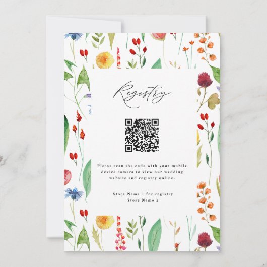 Wildblume Meadow Brautparty QR-Code Einladung (Rückseite)