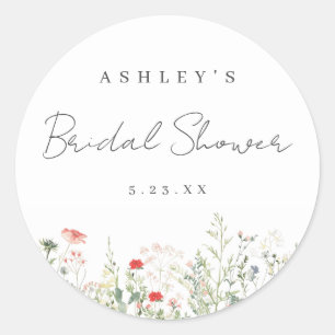 Wildblume Meadow Brautparty Runder Aufkleber