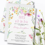 Wildblume Meadow Bridal Brunch mit Bride Einladung<br><div class="desc">Brunch mit der Bride Wildblume Bridal Brunch Einladung. Dieses hübsche Aquarell Wildblume Design hat eine skurrile Handschrift und ein elegantes Drehbuch mit zarten Blume auf der Wiese in Rosa Lila Orange und Gelb. Feminine trendige Vorlage laden für Ihr Brautparty ein. Bitte stöbern Sie in meinem Shop und in der Wildblume...</div>