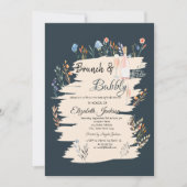 Wildblume Meadow Brunch & Bubbly Brautparty Einladung (Vorderseite)