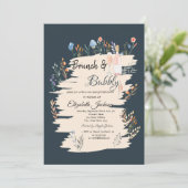 Wildblume Meadow Brunch & Bubbly Brautparty Einladung (Stehend Vorderseite)