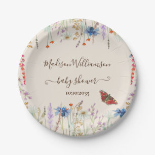 Wildblume Meadow Butterfly Babydusche Pappteller