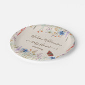 Wildblume Meadow Butterfly Babydusche Pappteller (Schrägansicht)