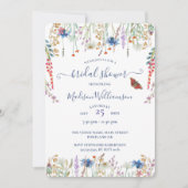 Wildblume Meadow & Butterfly Brautparty Einladung (Vorderseite)