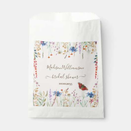 Wildblume Meadow Butterfly Brautparty Geschenktütchen (Vorderseite)