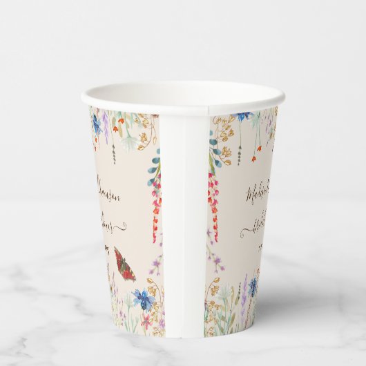 Wildblume Meadow Butterfly Brautparty Pappbecher (Rechts)