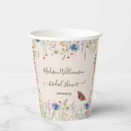 Wildblume Meadow Butterfly Brautparty Pappbecher