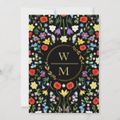 Wildblume Meadow Colorful Spring Monogram Wedding Einladung (Rückseite)