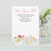 Wildblume Meadow Custom Baby Shooting Game Card Einladung (Stehend Vorderseite)