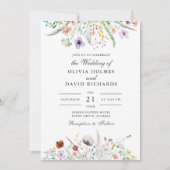Wildblume Meadow Custom Foto Hochzeit Einladung (Vorderseite)