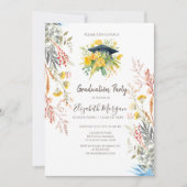 Wildblume Meadow Dried Grad Cap Abschluss Einladung (Vorderseite)