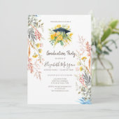 Wildblume Meadow Dried Grad Cap Abschluss Einladung (Stehend Vorderseite)