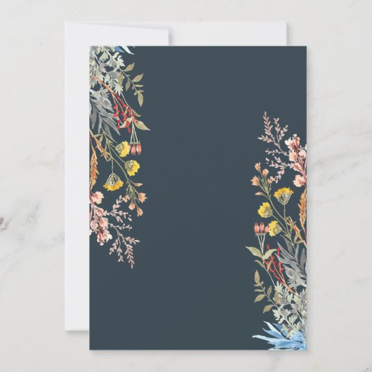 Wildblume Meadow Dried Grad Cap Abschluss Einladung (Rückseite)