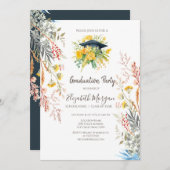 Wildblume Meadow Dried Grad Cap Abschluss Einladung (Vorne/Hinten)