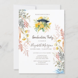 Wildblume Meadow Dried Grad Cap Abschluss Einladung