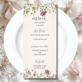 Wildblume Meadow Ecru Wedding Menu Werbekarte
