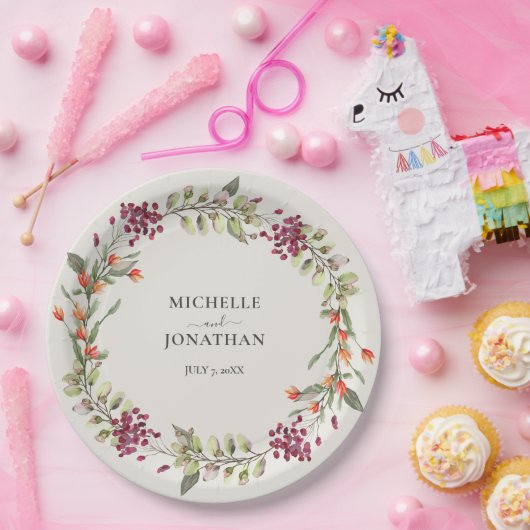 Wildblume Meadow Ecru Wedding Pappteller (Party)