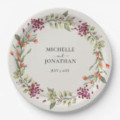 Wildblume Meadow Ecru Wedding Pappteller (Vorderseite)