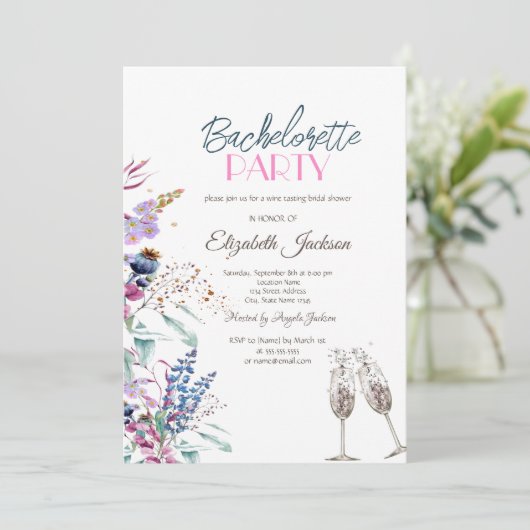 Wildblume Meadow Einladung (Stehend Vorderseite)