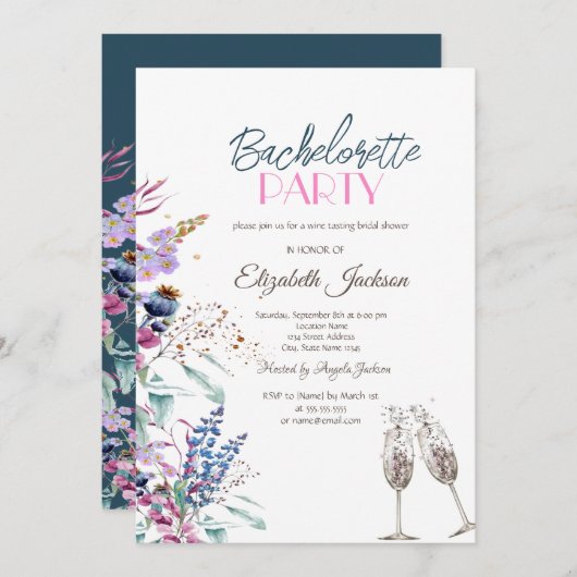 Wildblume Meadow Einladung (Vorne/Hinten)