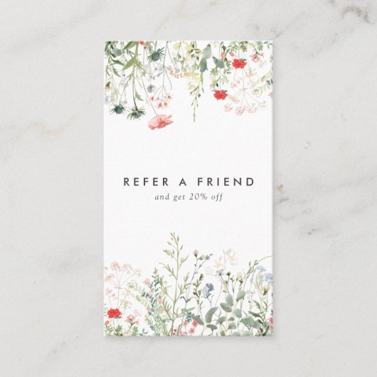 Wildblume Meadow Empfehlungskarte (Vorderseite)