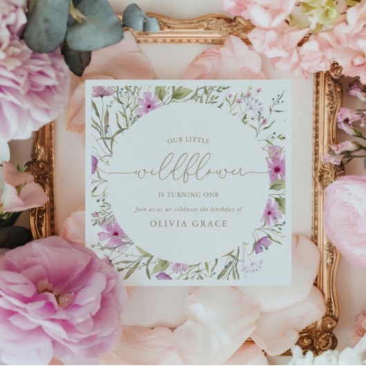 Wildblume Meadow | Erste Geburtstagspartei Serviette