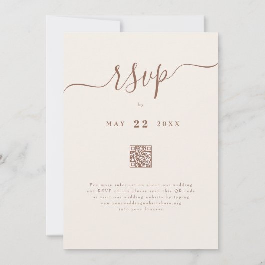 Wildblume Meadow Floral Beige QR-Code Einladung (Rückseite)