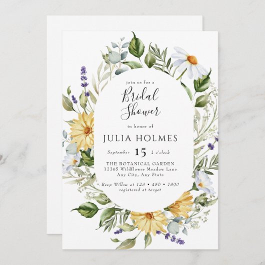 Wildblume | Meadow Floral | BRAUTPARTY I Einladung (Vorne/Hinten)