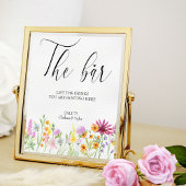 Wildblume Meadow Floral Wedding Bar Sign Poster