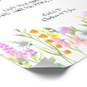Wildblume Meadow Floral Wedding Bar Sign Poster (Ecke)