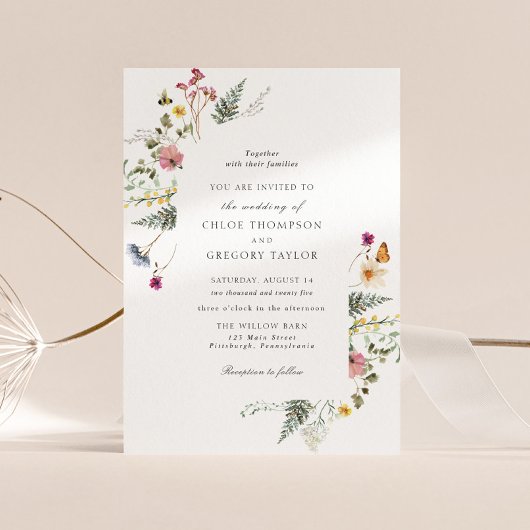 Wildblume Meadow Floral Wedding Einladung