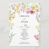 Wildblume Meadow Floral Wedding Program Einladung (Vorderseite)