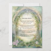 Wildblume Meadow Forest Elegantes Hochzeitmenü Einladung (Vorderseite)