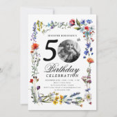 Wildblume Meadow Foto 50. Geburtstagsparty Einladung (Vorderseite)