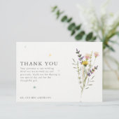 Wildblume Meadow Foto Wedding Danke (Stehend Vorderseite)