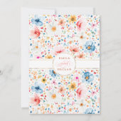 Wildblume Meadow Garden Brautparty Einladung (Rückseite)